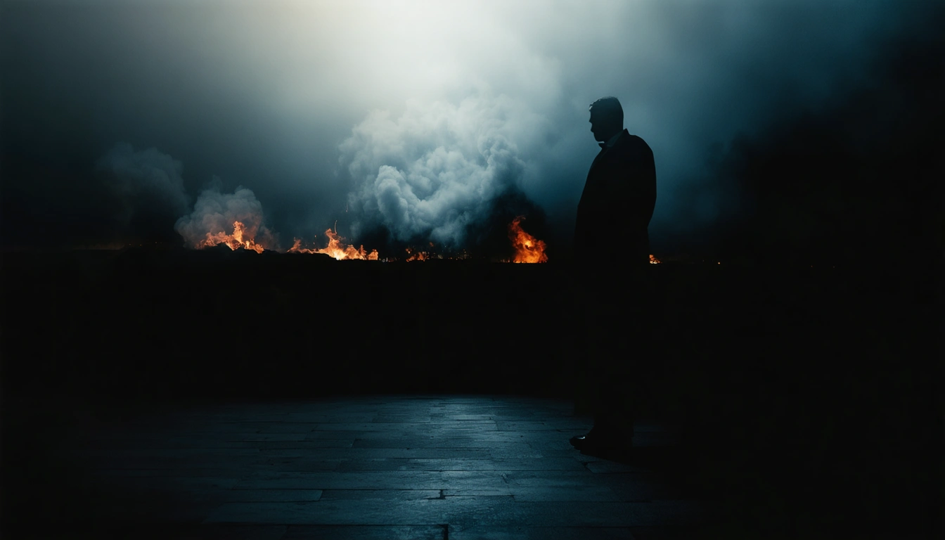 Matte ceramic vase on a linen table by the coast